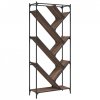 Regał, brązowy dąb 79x30x180 cm materiał drewnopochodny i metal