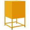 Szafki nocne, 2 szt., musztardowe, 36x39x60,5 cm, stal