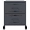 Szafki nocne, 2 szt., antracytowe, 36x39x43,5 cm, stal
