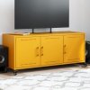 Szafka RTV, musztardowa, 100,5x39x43,5 cm, stal