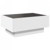 Stolik kawowy z LED, biały, 70x50x30cm, materiał drewnopochodny