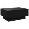 Stolik kawowy z LED, czarny 70x50x30cm, materiał drewnopochodny