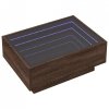 Stolik kawowy z LED, brązowy dąb, 70x50x30 cm