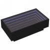 Stolik kawowy z LED, czarny, 90x50x30 cm