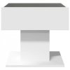 Stolik kawowy z LED, biały 50x50x45 cm, materiał drewnopochodny