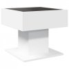Stolik kawowy z LED, biały 50x50x45 cm, materiał drewnopochodny