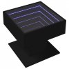 Stolik kawowy z LED czarny 50x50x45 cm, materiał drewnopochodny