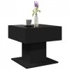 Stolik kawowy z LED czarny 50x50x45 cm, materiał drewnopochodny