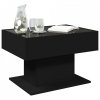 Stolik kawowy z LED, czarny, 70x50x45 cm