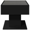 Stolik kawowy z LED, czarny, 70x50x45 cm