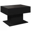 Stolik kawowy z LED, czarny, 70x50x45 cm