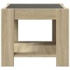 Stolik kawowy z LED, dąb sonoma, 53x53x45 cm