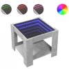 Stolik kawowy z LED, szarość betonu, 53x53x45 cm