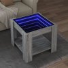 Stolik kawowy z LED, szary dąb sonoma, 53x53x45 cm
