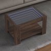 Stolik kawowy z LED, brązowy dąb, 73x53x45 cm