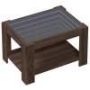 Stolik kawowy z LED, brązowy dąb, 73x53x45 cm