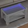 Stolik kawowy z LED, szary dąb sonoma, 93x53x45 cm