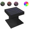 Stolik kawowy z LED czarny 50x50x45 cm, materiał drewnopochodny