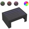 Stolik kawowy z LED Infinity, czarny, 70x50x30 cm