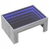 Stolik kawowy z LED Infinity, szary dąb sonoma, 70x50x30 cm