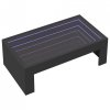 Stolik kawowy z LED Infinity, czarny, 90x50x30 cm