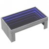 Stolik kawowy z LED Infinity, szary dąb sonoma, 90x50x30 cm