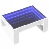 Stolik kawowy z LED Infinity, biały, 70x53x30 cm