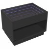 Stolik kawowy z LED Infinity, czarny, 70x50x50 cm