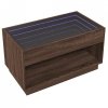 Stolik kawowy z LED Infinity, brązowy dąb, 90x50x50 cm
