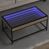 Stolik kawowy z LED Infinity, dąb sonoma, 90x50x41 cm