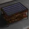 Stolik kawowy z LED Infinity, przydymiony dąb, 70x50x38 cm