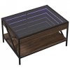 Stolik kawowy z LED Infinity, brązowy dąb, 70x50x38 cm