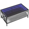 Stolik kawowy z LED Infinity, szary dąb sonoma, 90x50x38 cm