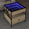Stolik kawowy z LED Infinity, dąb sonoma, 50x50x51 cm