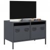 Szafka RTV, czarna, 68x39x43,5 cm, stal walcowana na zimno