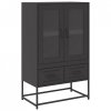 Szafka, czarna, 68x39x111,5 cm, stal
