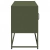 Szafka pod telewizor, oliwkowa, 100,5x39x60,5 cm, stalowa