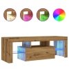 Szafka pod TV z oświetleniem LED, dąb artisan, 120x36,5x40 cm