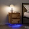 Szafki nocne z oświetleniem LED 2 szt. Stare drewno 38x34x50 cm