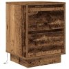 Szafki nocne z oświetleniem LED 2 szt. Stare drewno 38x34x50 cm