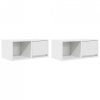 Szafki RTV 2 szt. Białe 60x31x25,5 cm Drewno klejone