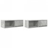 Szafki RTV 2 szt. Beton Szary 80x31x25,5 cm Drewno klejone