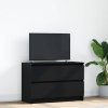Szafka pod TV Czarna 80x35x54 cm Drewno klejone