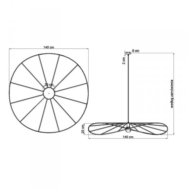 Lampa wisząca ESKOLA 140 czarna