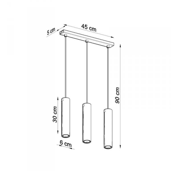 Lampa wisząca LAGOS 3L biały