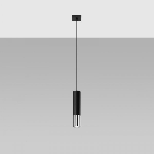 Lampa wisząca LOOPEZ 1 czarny/chrom