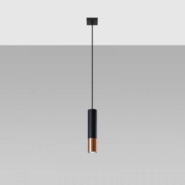 Lampa wisząca LOOPEZ 1 czarny/miedź