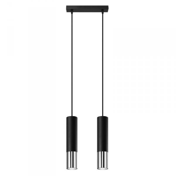 Lampa wisząca LOOPEZ 2 czarny/chrom