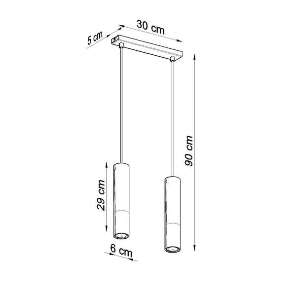 Lampa wisząca LOOPEZ 2 czarny/chrom