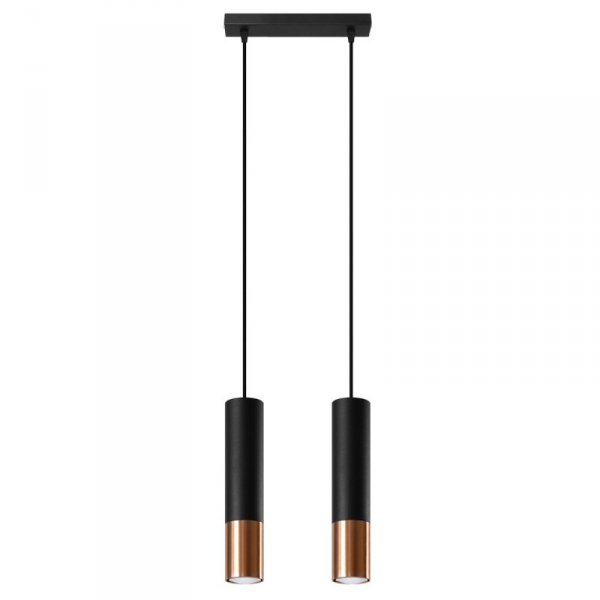 Lampa wisząca LOOPEZ 2 czarny/miedź